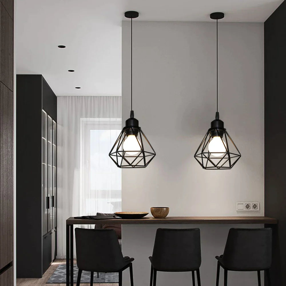 DecorBites™ Iron Frame Pendant Chandelier for Restaurant Teahouse Lighting