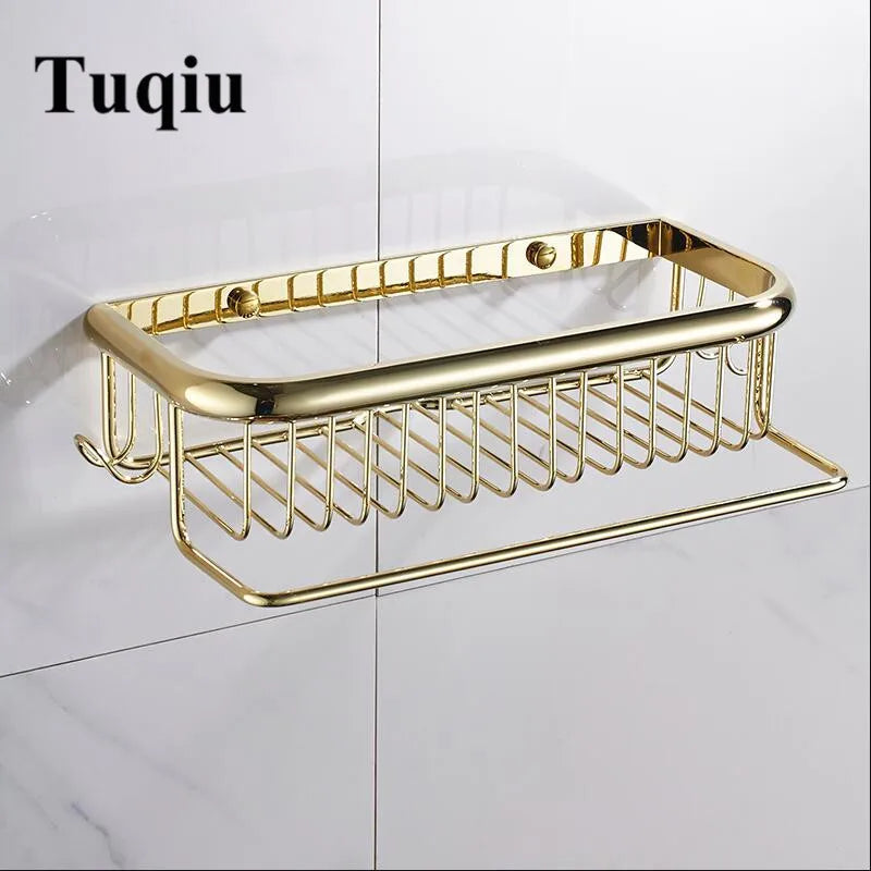 Gold Brass Towel Shelf