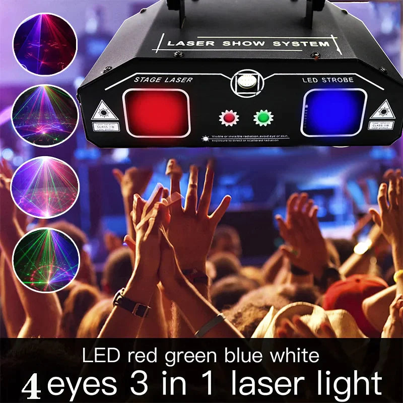 Decorbites™ Laserstrahl-DJ-Bühnenlicht DMX512 Musik-Stroboskop-Effekt Partybeleuchtung