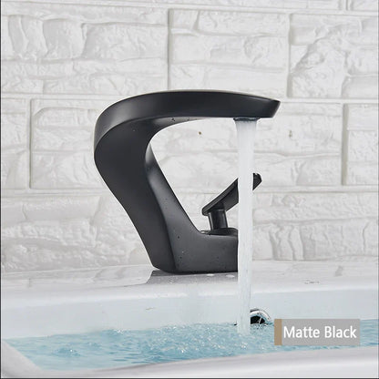Decorbites™ Gebürsteter Goldiges Waschbeckenarmatur: Moderne Messing Deckenmontierte Badezimmer Mischbatterie