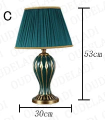 DecorBites™ Hand Painted Antique Blue Ceramic Desk Lamp