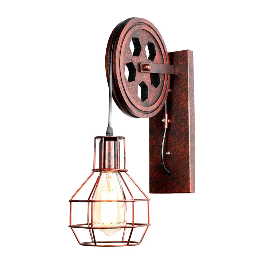 Decorbites™ Industrielle Flaschenzug-Wandleuchte Verstellbare Wandlampe Loft Café Bar