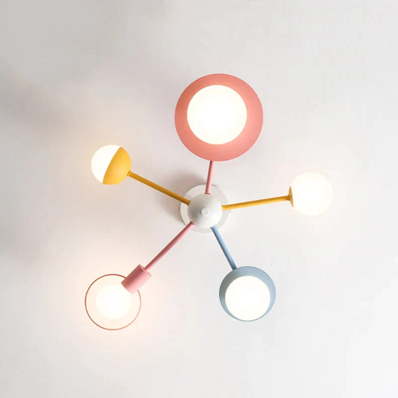 Decorbites™ Kinder Nordisches Glas-Lüster LED-Deckenleuchte - Blau Rosa Cartoon-Thema