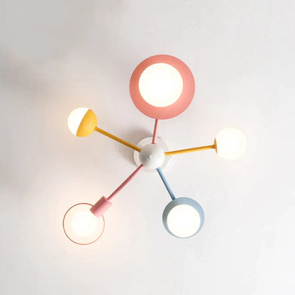 Decorbites™ Kinder Nordisches Glas-Lüster LED-Deckenleuchte - Blau Rosa Cartoon-Thema