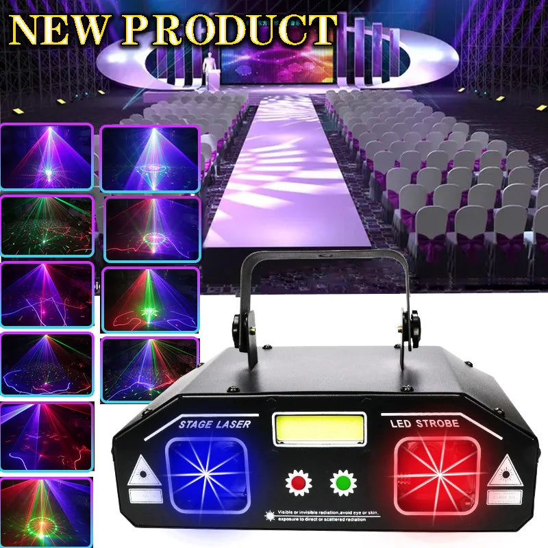 Decorbites™ Laserstrahl-DJ-Bühnenlicht DMX512 Musik-Stroboskop-Effekt Partybeleuchtung