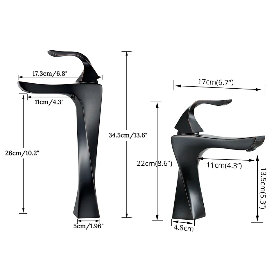 Decorbites™ Schwarz-Bronzene Badezimmer-Waschbeckenarmatur, Einhebel-Waschbeckenmischbatterie