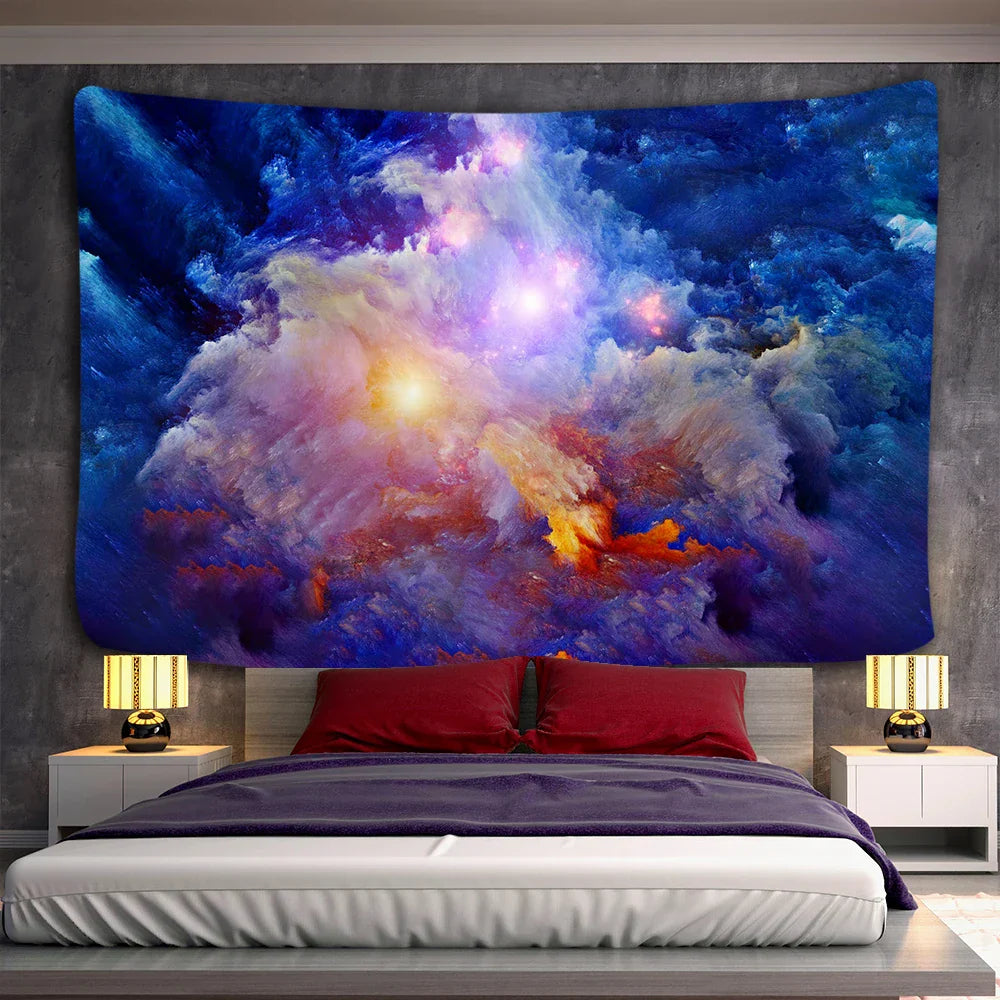 Decorbites™ Galaktisches psychedelisches Weltraum-Gobelin als Wandbehang für hochwertige Boho-Dekoration