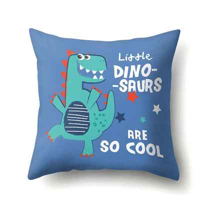 Decorbites™ Dino-Baby-Kissenbezug: Süßer Dino-Auto-Fahrer-Buchstaben-Kissenbezug für Schlafzimmer-Dekoration