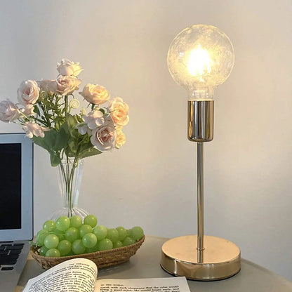 DecorBites™ Golden Modern LED Desk Lamp, College Dorm Study Table Light