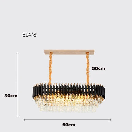 Decorbites™ Kristall-Schwarz-Klar-LED-Kronleuchter-Beleuchtung für Treppenhaus und Eingangshalle