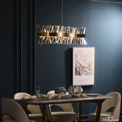 DecorBites™ Gold Crystal LED Chandelier for Dinning Room