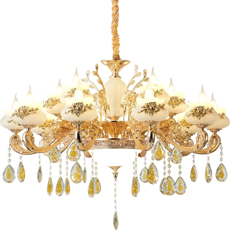 Decorbites™ Gold Crystal LED-Kronleuchter: Elegante Beleuchtung für Wohnzimmer, Hotel oder Villenhalle
