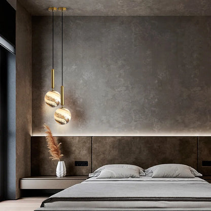 Decorbites™ Glasplanet-Hängeleuchte: Moderne LED nordische Hängelampe für Wohnzimmer Schlafzimmer Susp...