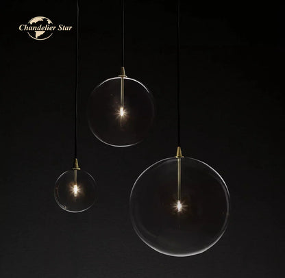 DecorBites™ Glass Globe Pendant Light Chandelier for Dining Room, Bedroom, Entryway