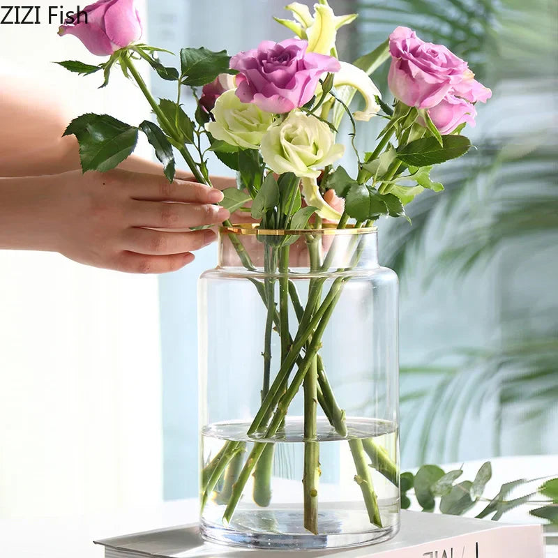 Gold Glass Hydroponic Vase