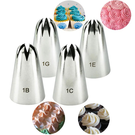 Decorbites™ Großes Set aus Edelstahl-Muffintüllen für Kuchen-Dekoration und Backen