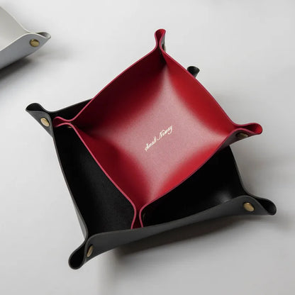 Decorbites™ Leder-Desktop-Organizer-Tablett: Aufbewahrung für Kosmetik, Schmuck, Schlüsselhalter für Zuhause/Büro