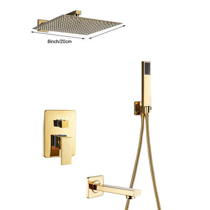 Decorbites™ Goldener Regendusche Armatur-Set mit einhebeliger Messing-Badmischer