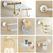 Gold White Bathroom Set