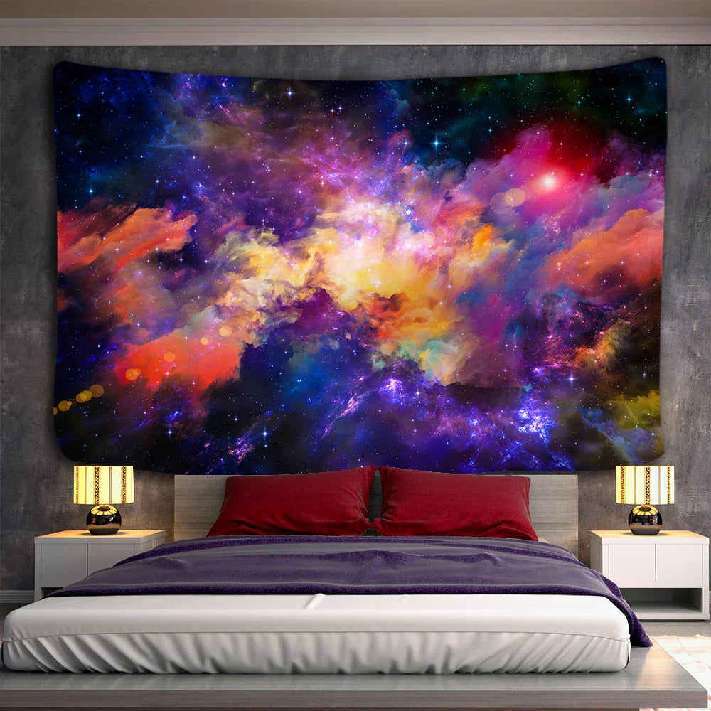Decorbites™ Galaktisches psychedelisches Weltraum-Gobelin als Wandbehang für hochwertige Boho-Dekoration