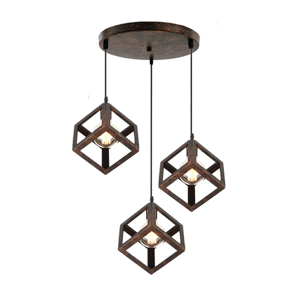 Decorbites™ Geometrische Würfel-Pendantleuchten-Trio mit Metall-Schirmen Quadratische Deckenlampen