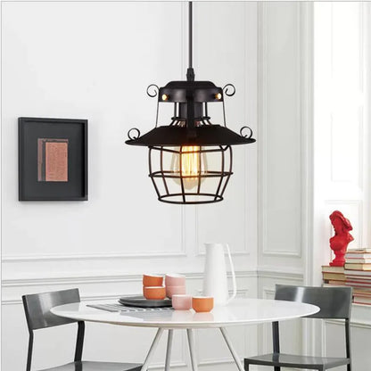 Decorbites™ Industrielles Nordisches Käfig-Pendant-Licht, Schwarzes Eisen Retro-Loft-Hängeleuchte