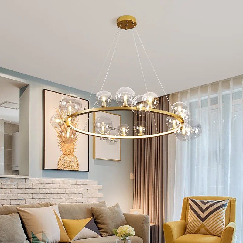 Decorbites™ Glasleuchter Lampe Kücheninsel Hängelampe Schwarz Gold Silber G9 LED