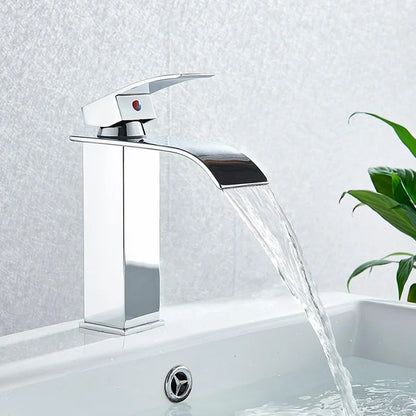 Decorbites™ Schwarze Messing Badezimmer Wasserfall Waschbecken Armatur Heiß-&Kalt Mischer Waschtisch Hahn Deckenmontiert