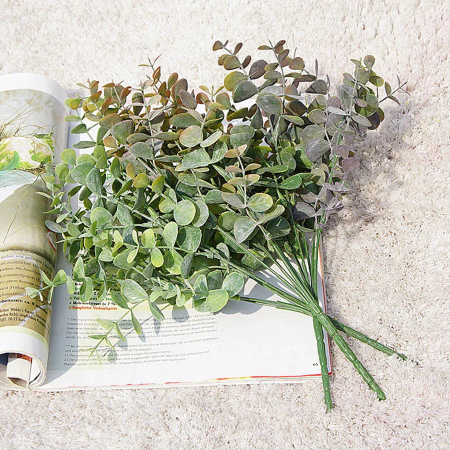 Green Eucalyptus Faux Branch