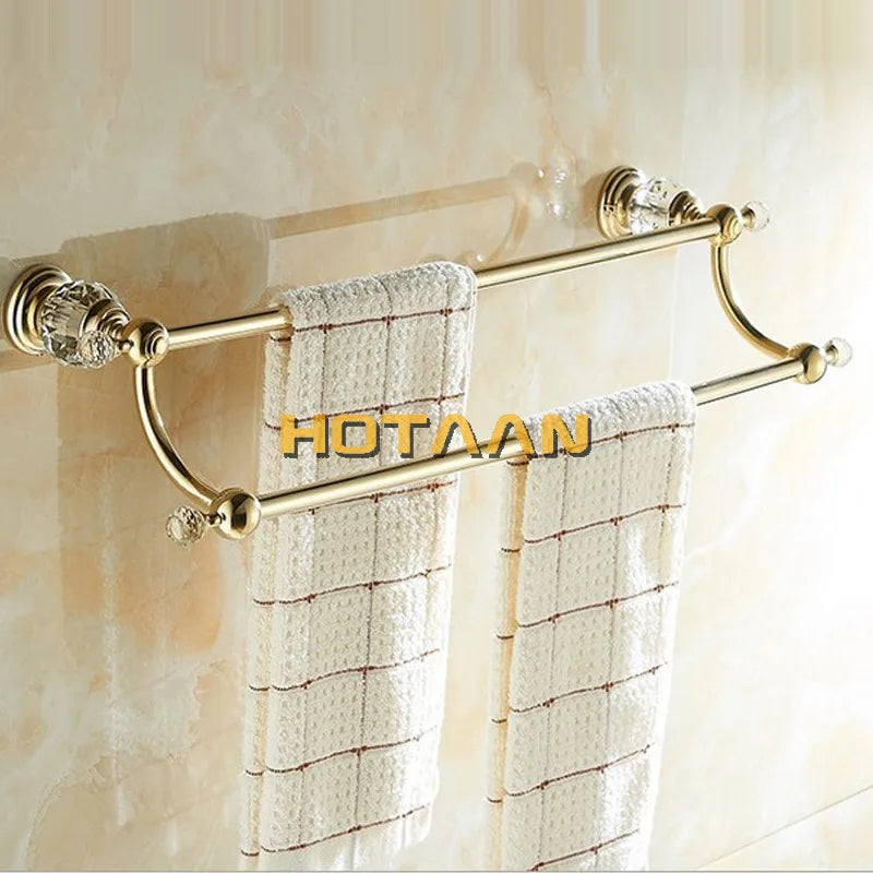 Decorbites™ Kristallgold Doppeltuchhalter für das Badezimmer, 60 cm Länge