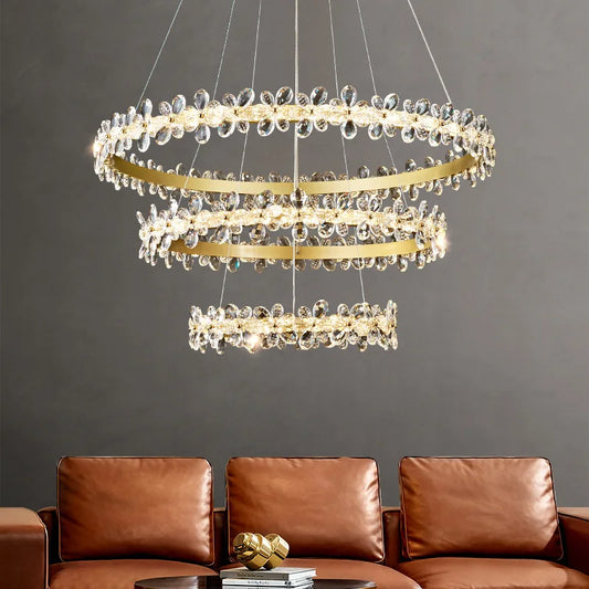 Decorbites™ Kristall-LED-Kronleuchter: Luxusbeleuchtung für Wohnzimmer, Esszimmer, Küche – Elegantes Design aus Eisen und Aluminium