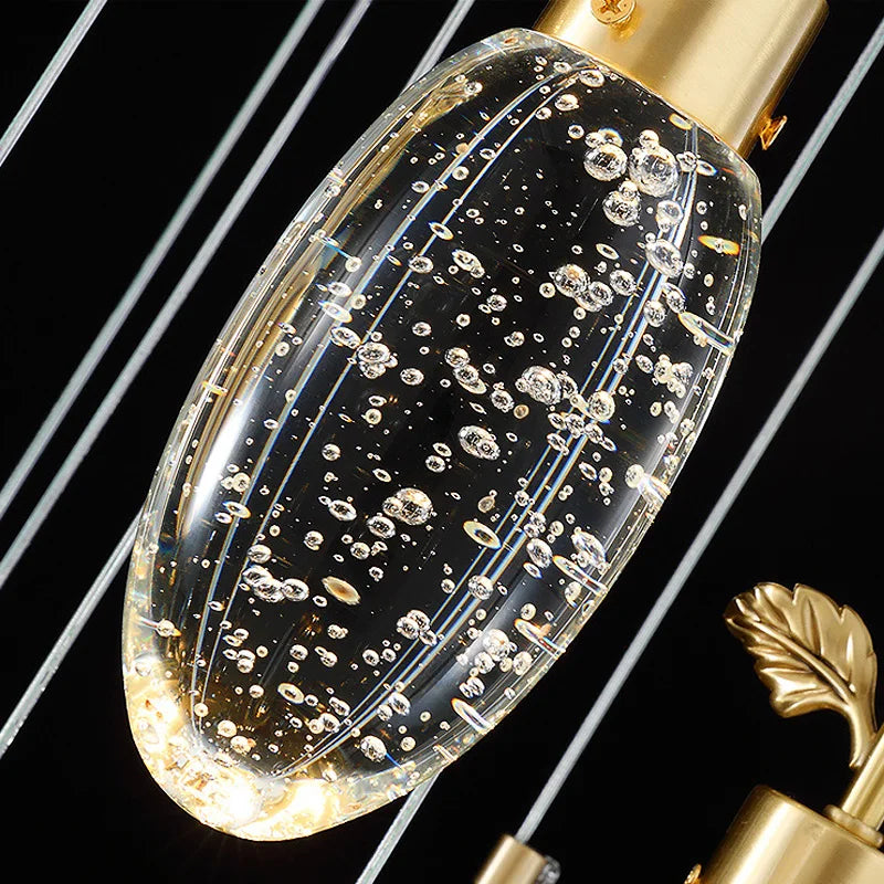 Gold Crystal Art Deco Pendant Light For Kitchen