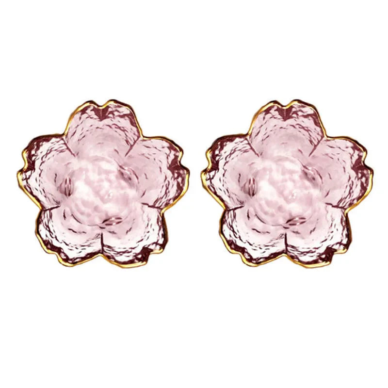 Decorbites™ Japanisch gestaltete Glasplatten mit goldenem Rand - Set aus 3 | Mini-Würz- oder Dessertschälchen