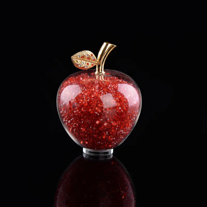 Crystal Apple Paperweight Decor