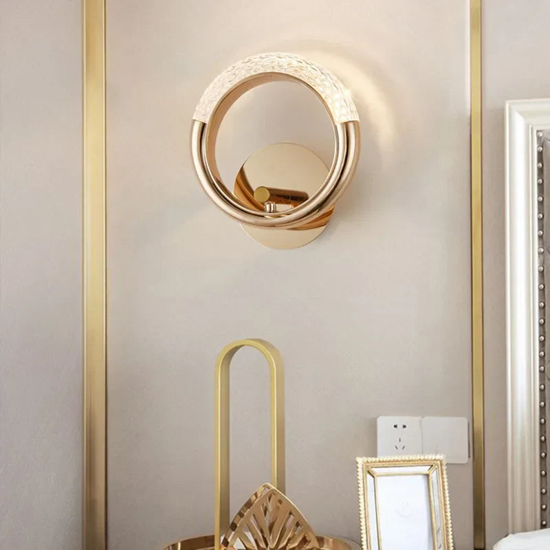 DecorBites™ Crystal Nordic Wall Sconce for Home Decoration, Bedside Bedroom Lamp