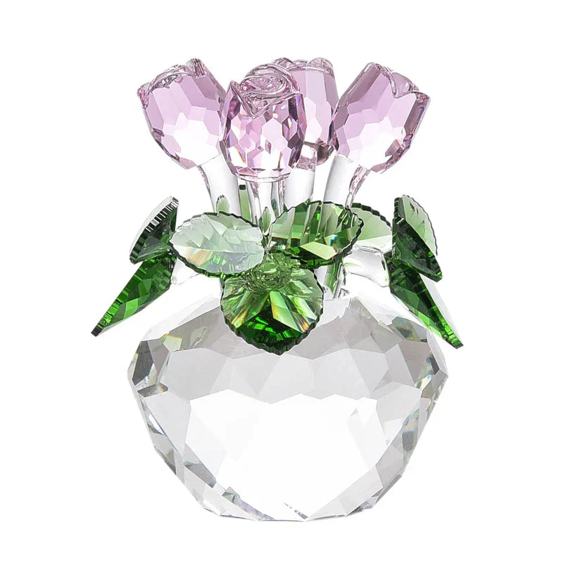 Decorbites™ Kristall-Rosenblumen-Träume Glas-Papiergewicht-Bouquet-Skulptur