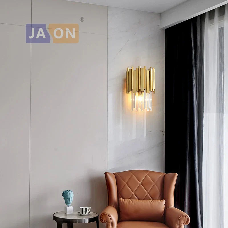 Decorbites™ Kristallklar LED Wandleuchte Chrom Silber Gold Wandlampe für Schlafzimmer