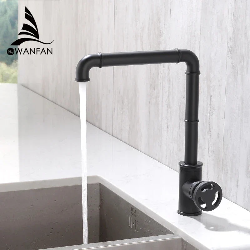 Gold Industrial Bathroom Faucet