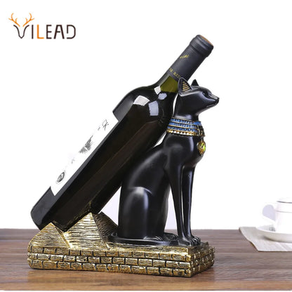 Decorbites™ Figurine Halter für Weinflaschen: Ägyptischer Katzen-Gott – Nordischer Stil für Heimdekoration & Geschenk