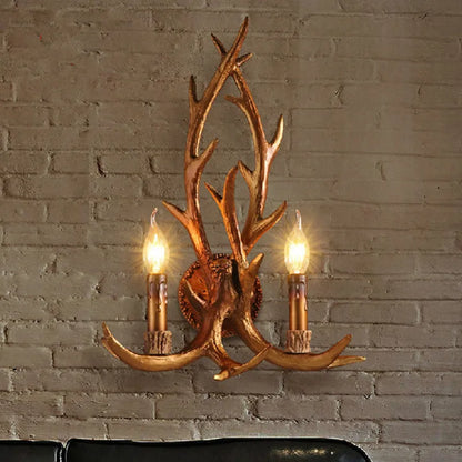 Decorbites™ Hirschgeweih-Harz-Wandleuchte mit warmweißem LED-Licht