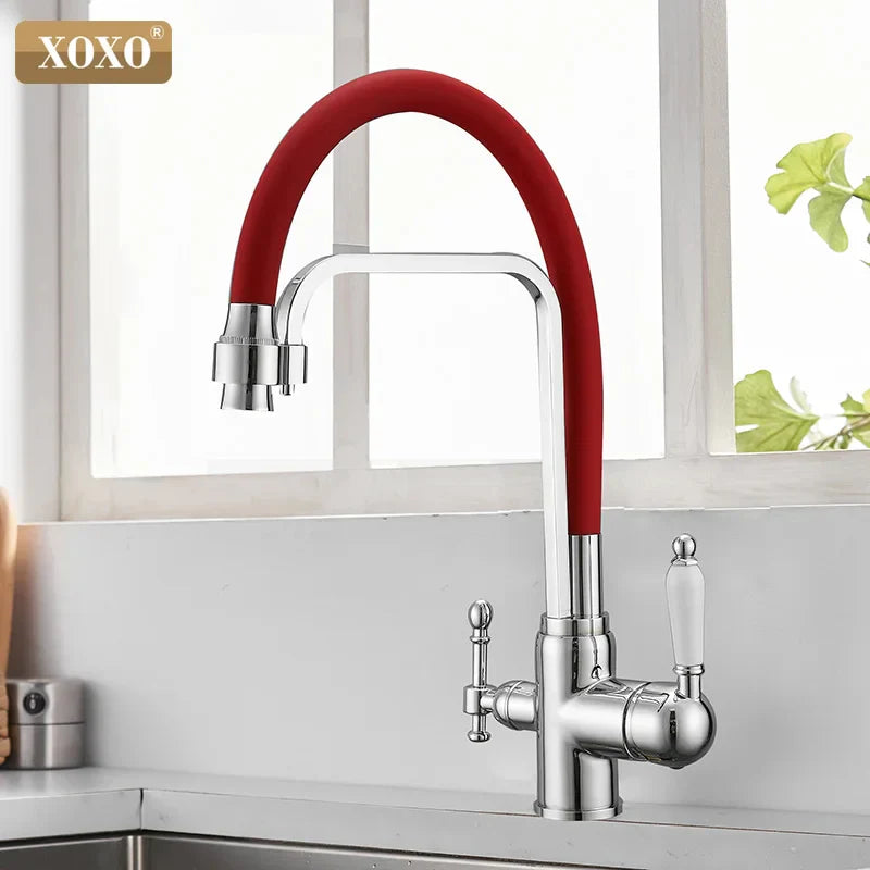 Decorbites™ Schwarz montierter Küchenarmatur mit 360° Drehung und Reiner-Wasser-Filter