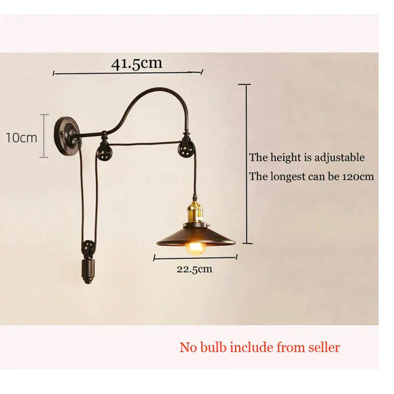 Decorbites™ Eisenrollen-Wandlampe: Vintage Retro Loft-Wandleuchte für Zuhause, Restaurant, Café