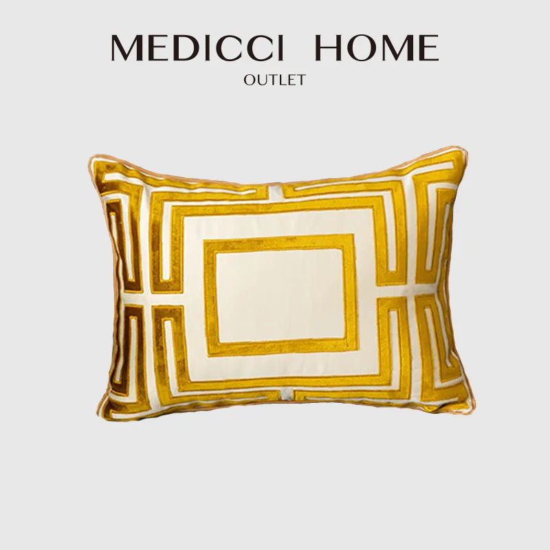 Gold Velvet Lumbar Pillow