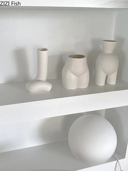 Decorbites™ Abstrakte menschliche Körper-Vase - Keramische Halbfigur-Home-Dekoration