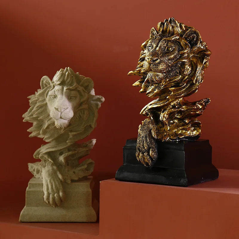 Decorbites™ Löwenharz-Skulptur Figur - Abstrakte nordische Wohnraumausstattung