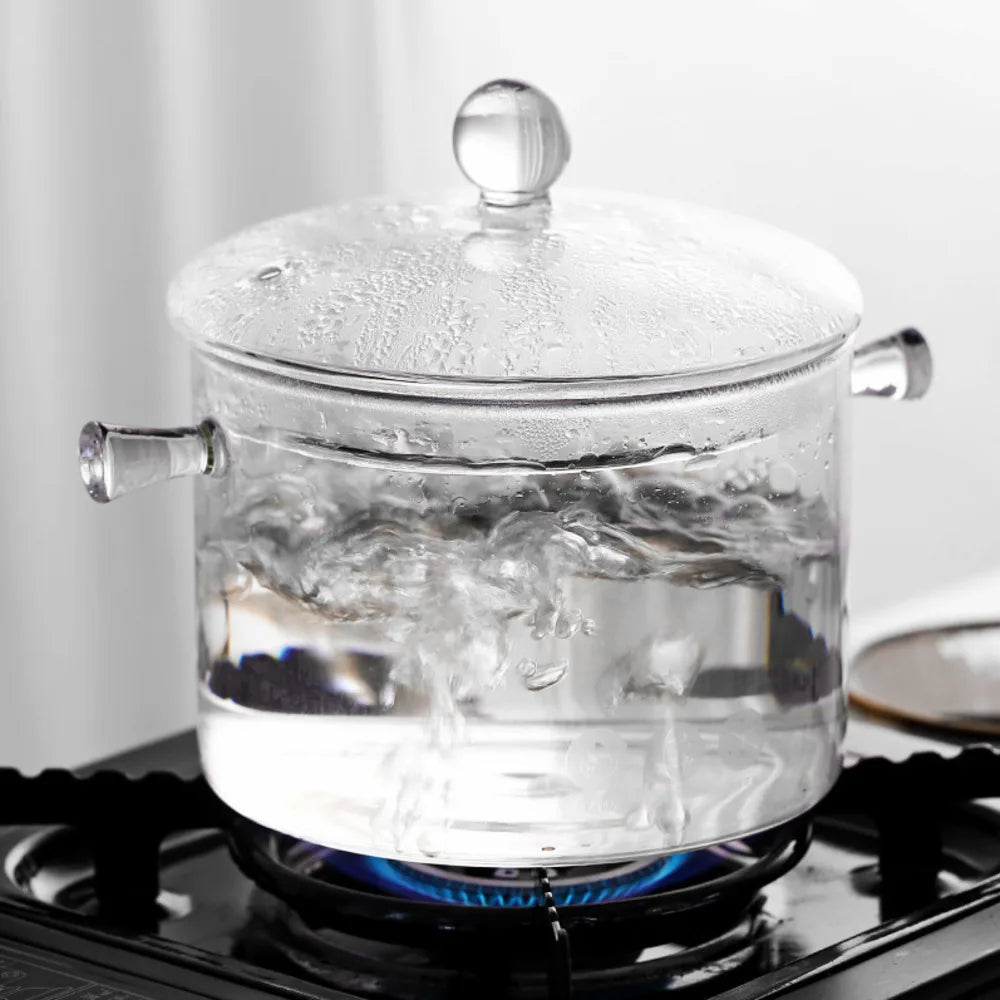 Decorbites™ Glas-Kochtopf – Hitzebeständiger Herdtopf zum Kochen von Wasser, Nudeln und Suppenzubereitung