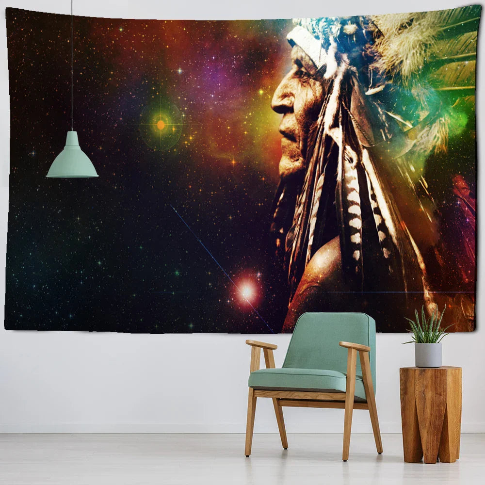 Decorbites™ Indisches Kopf Psychedelisches Wandbehang für Boho-Wohnzimmer