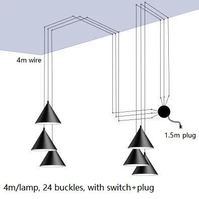 DecorBites™ Geometric LED Pendant Light for Living Room Bedside - Nordic Style Glam Fixtures