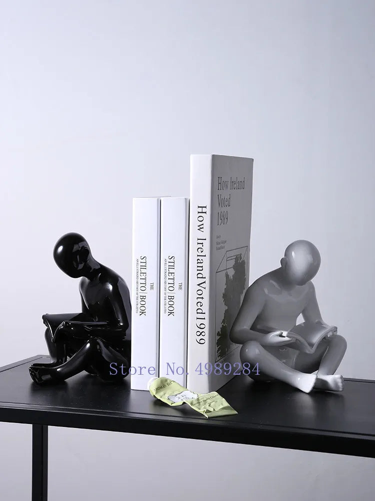 Decorbites™ Kreative Keramik-Skulptur für moderne Desktop-Bücherregal-Dekoration und Heimhandwerksdekoration