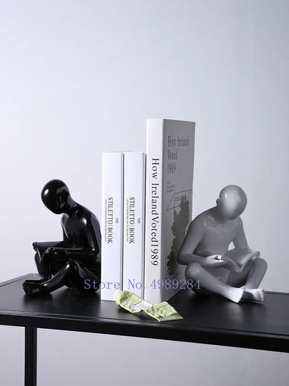 Decorbites™ Kreative Keramik-Skulptur für moderne Desktop-Bücherregal-Dekoration und Heimhandwerksdekoration